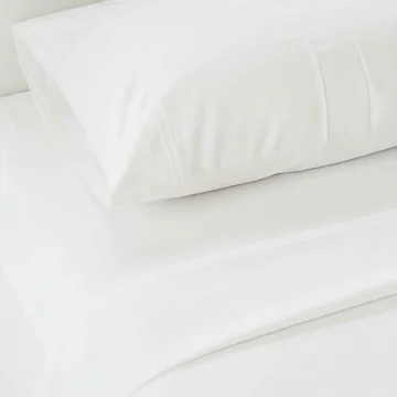 400 TC Organic Cotton Satin Bedsheet White